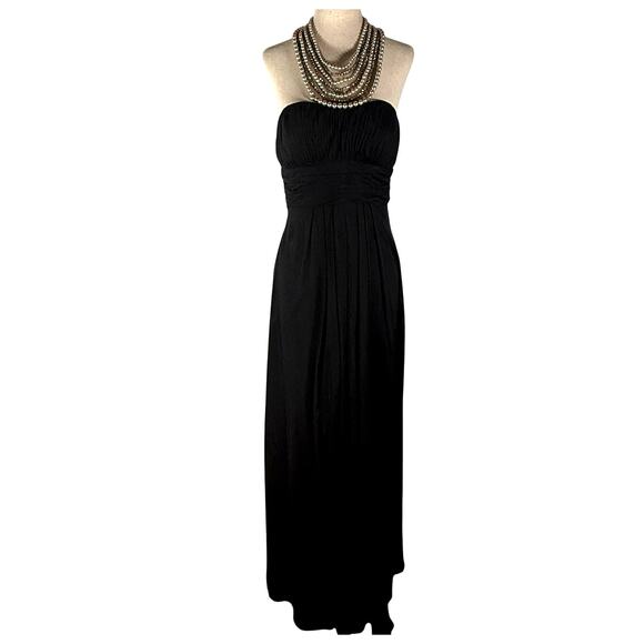 Aidan Mattox Pearl Collar Silk Halter Evening Gown Size 6 - Picture 1 of 9
